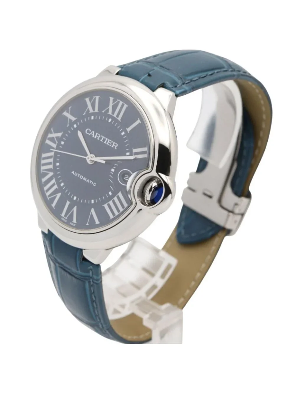 Cartier Watch Baron Blue Stainless Steel